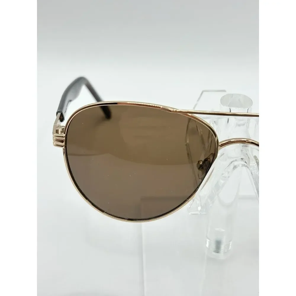 Fossil Aviator Sunglasses Gold Brown Tortoise Unisex 58mm